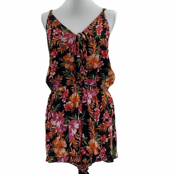 MOSSIMO Supply Co Tropical Floral Romper Size Xl - Picture 1 of 13